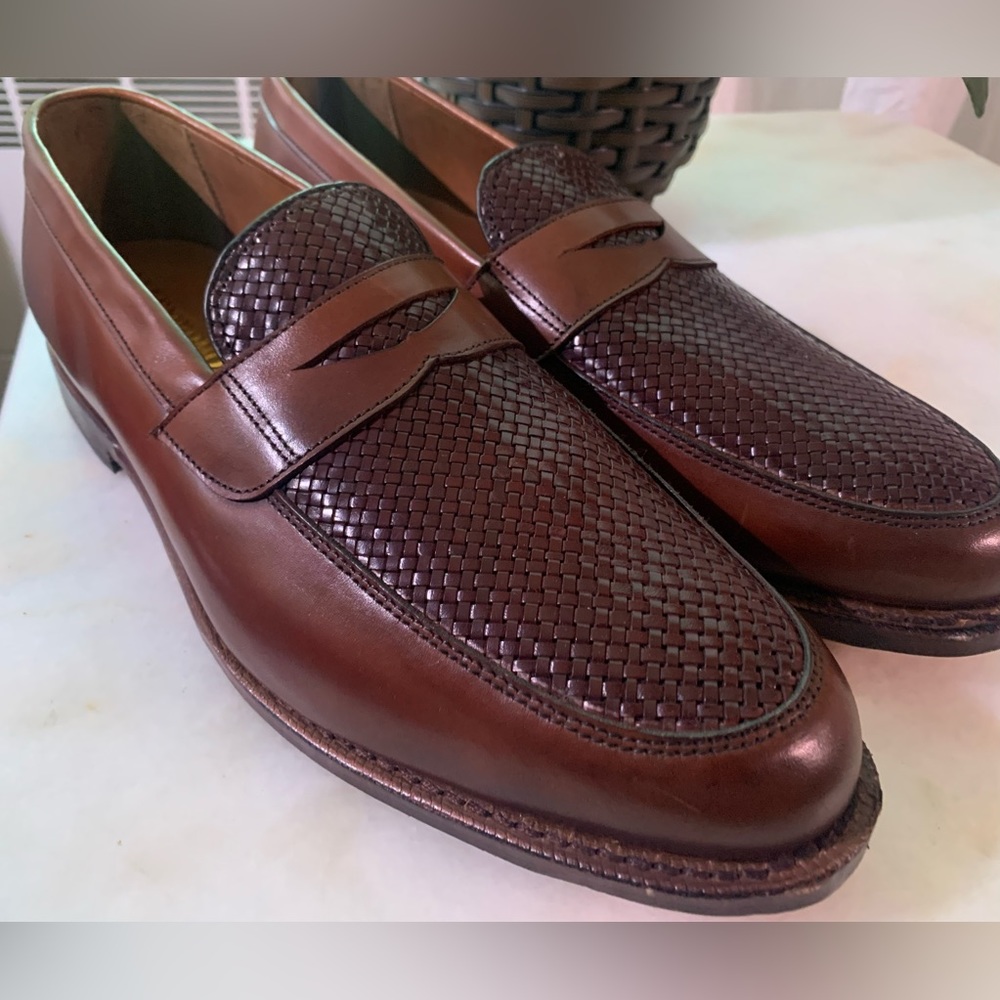 Allen Edmonds Lake Bluff Dark Chili Weave Loafers Men Sz 10.5 D 1088. NEW